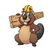 пример раскраски бобер на стройке