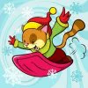 пример раскраски новогодний кот