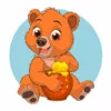пример раскраски медведь лакомство мед