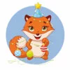 пример раскраски новогодняя лиса