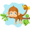 пример раскраски обезьянка отдыхает