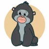 пример раскраски горилла маленькая обезьянка