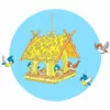 пример раскраски кормушка с синичками