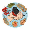 пример раскраски снегирь спит