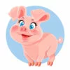 пример раскраски смешная свинья