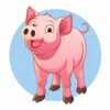 пример раскраски молодая свинка