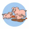 пример раскраски мама свинья и поросята