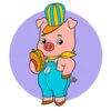 пример раскраски мальчик свин