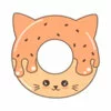 пример раскраски кот-пончик