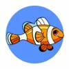 пример раскраски морская рыба клоун