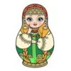 пример раскраски русская матрешка танец