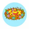 пример раскраски гнездо с пасхальными яичками