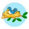 пример раскраски гнездо на ветке дерева