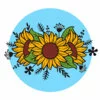 пример раскраски подсолнух с другими цветами