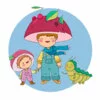 пример раскраски семья костюм грибочка