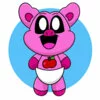 пример раскраски улыбающиеся твари малыш picky piggy