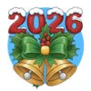 пример раскраски колокольчики на 2026 год
