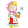 пример раскраски девочка с куличом