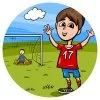 пример раскраски дети играют в футбол