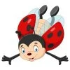 пример раскраски божья коровка летит вниз