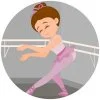 пример раскраски балерина у станка