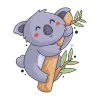 пример раскраски милая коала на дереве эвкалипта