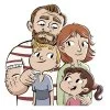 пример раскраски вся семья в сборе