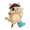 пример раскраски кот пират