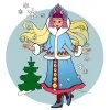 пример раскраски в снежном лесу