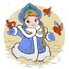 пример раскраски русская красавица и птички