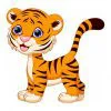 пример раскраски забавный тигренок