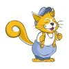 пример раскраски кот в комбинизоне