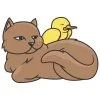 пример раскраски ухоженная кошечка