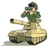 пример раскраски военный в танке