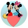 пример раскраски микки и минни на сердце