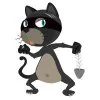 пример раскраски кот в маске