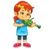 пример раскраски девочка играет на скрипке