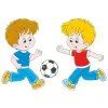 пример раскраски мальчики играют в футбол летний вид спорта