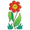 пример раскраски улыбающийся цветок милая ромашка