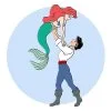 пример раскраски русалочка ариэль и принц