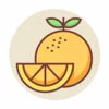 пример раскраски апельсин и долька