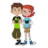 пример раскраски бен и гвен теннисоны