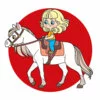 пример раскраски девочка верхом на лошади