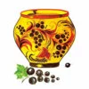 пример раскраски хохлома горшочек