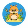 пример раскраски хомяк в лесу