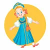 пример раскраски женский русский национальный костюм