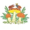 пример раскраски жуки и грибы