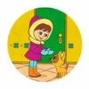пример раскраски котенок гав и девочка