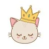 пример раскраски котик корона милость
