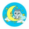 пример раскраски котик на луне